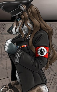 Furry nazi. Лиса в немецкой форме.